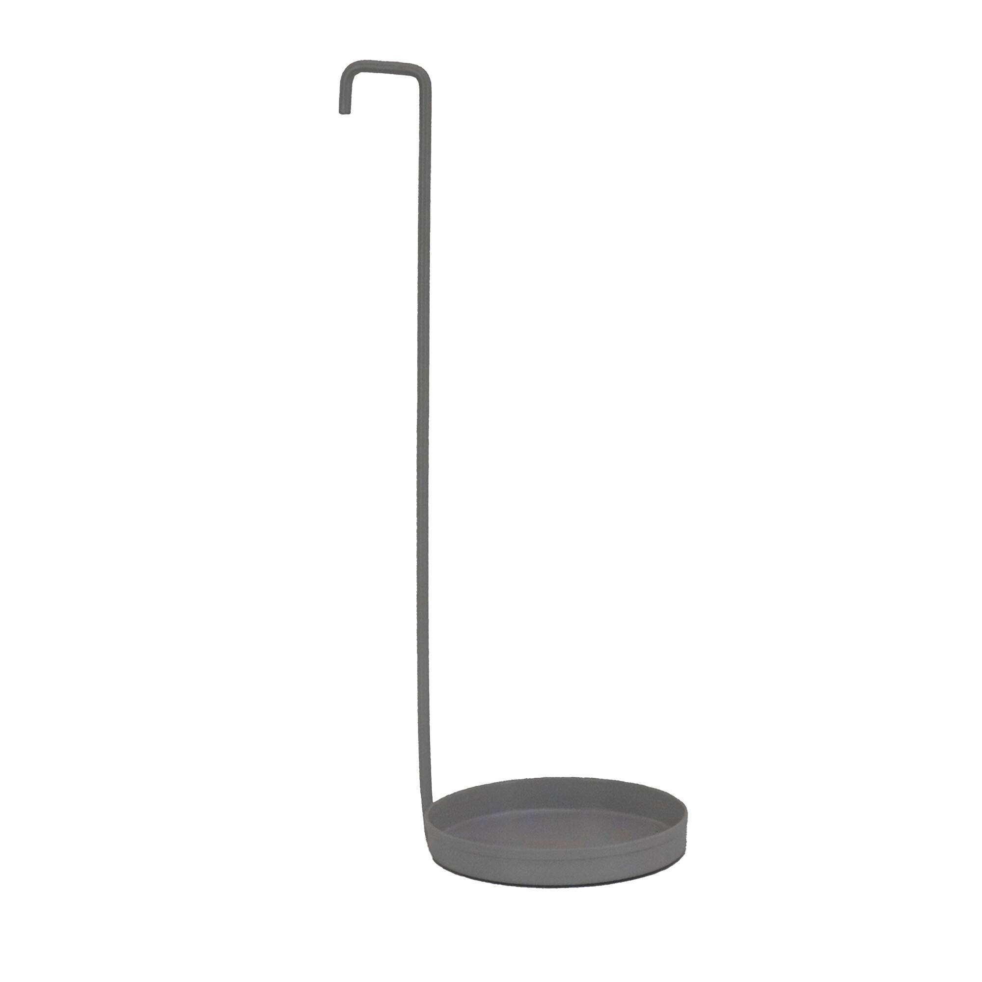 Glacier Gray Ribbed Candle Lantern